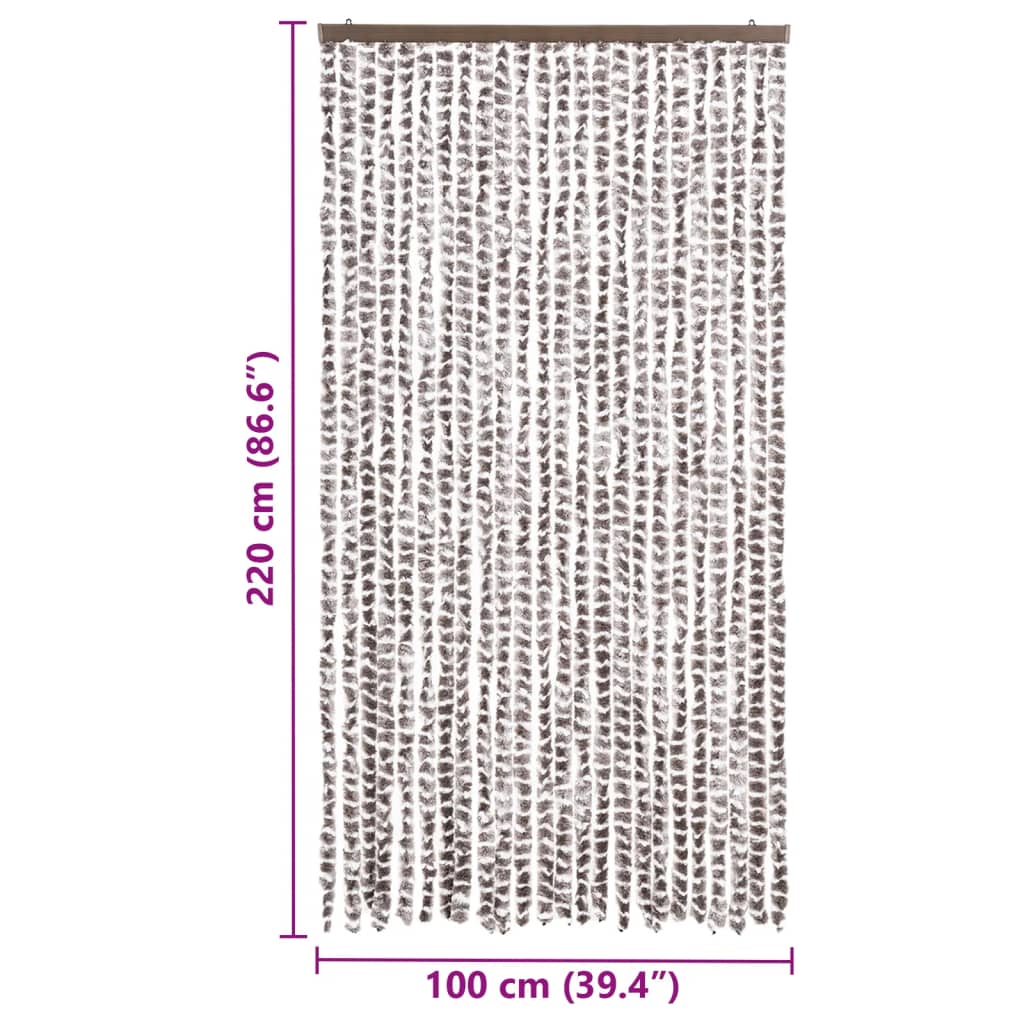 Insect Curtain Taupe and White 100x220 cm Chenille