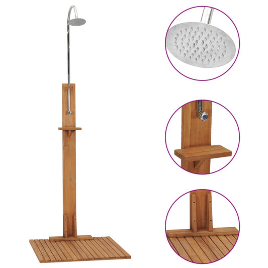 vidaXL Garden Shower 75x75x210 cm Solid Teak Wood