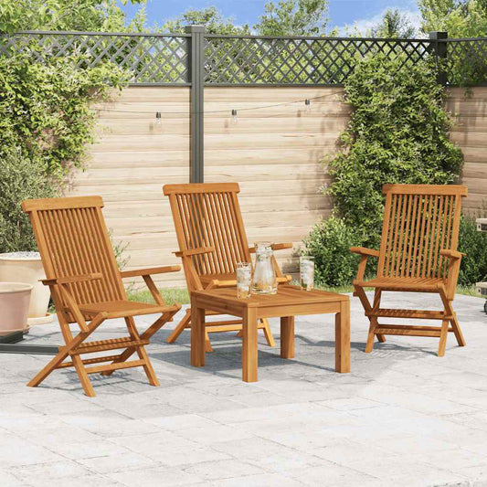 vidaXL Garden Chairs 3 pcs Solid Teak Wood