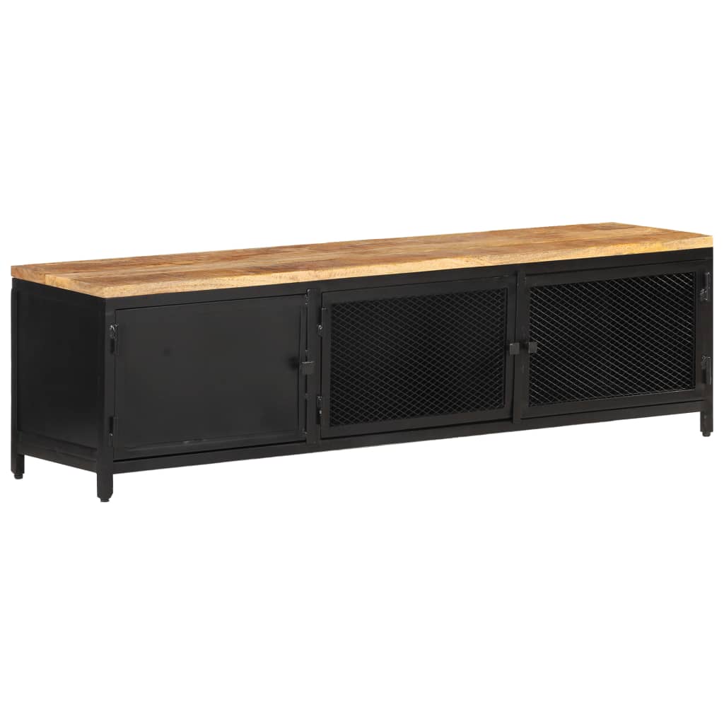 vidaXL TV Cabinet 130x30x37 cm Solid Rough Mango Wood