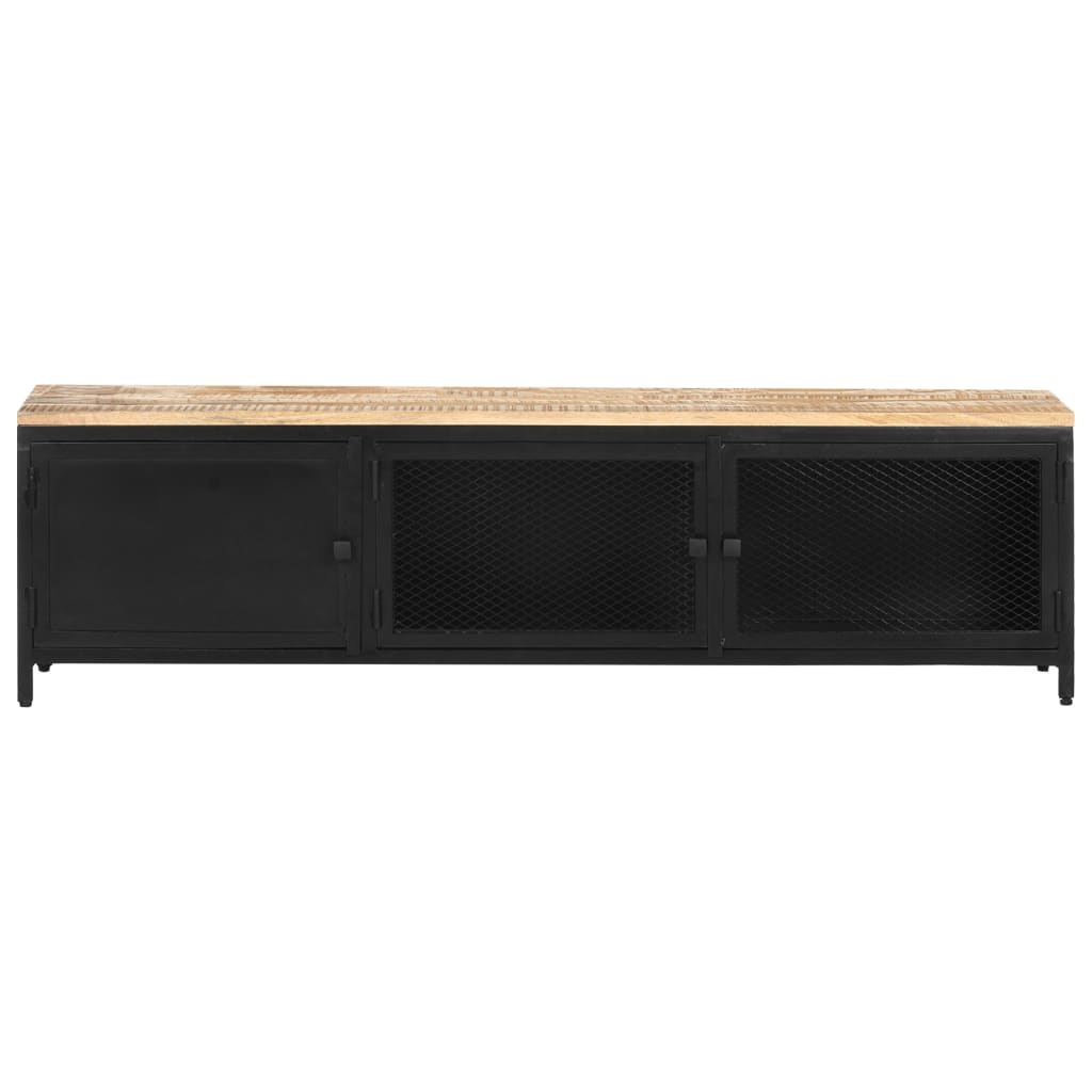 vidaXL TV Cabinet 130x30x37 cm Solid Rough Mango Wood