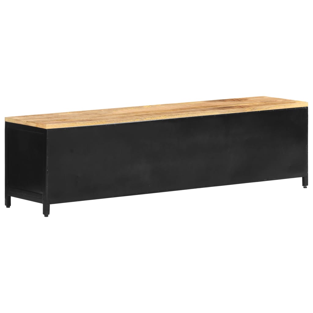 vidaXL TV Cabinet 130x30x37 cm Solid Rough Mango Wood