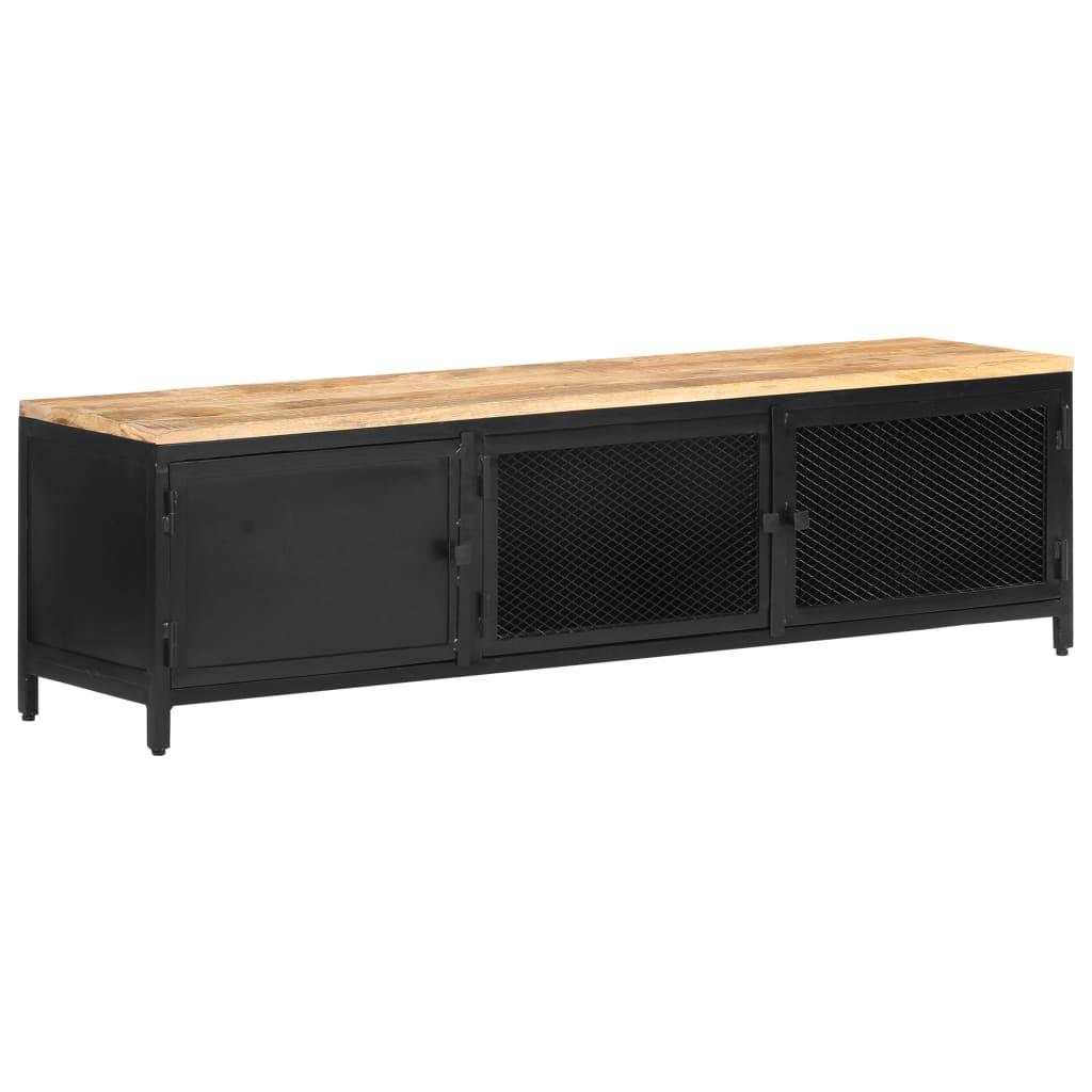 vidaXL TV Cabinet 130x30x37 cm Solid Rough Mango Wood