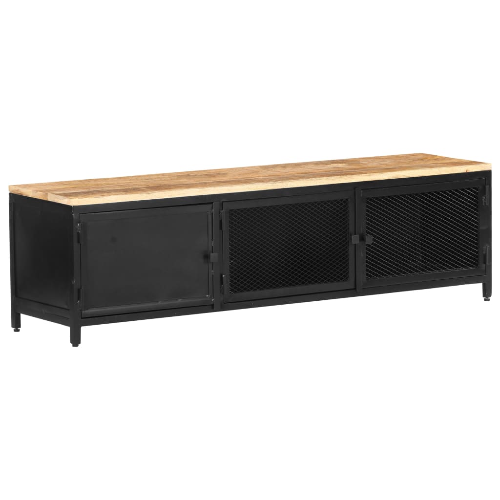 vidaXL TV Cabinet 130x30x37 cm Solid Rough Mango Wood