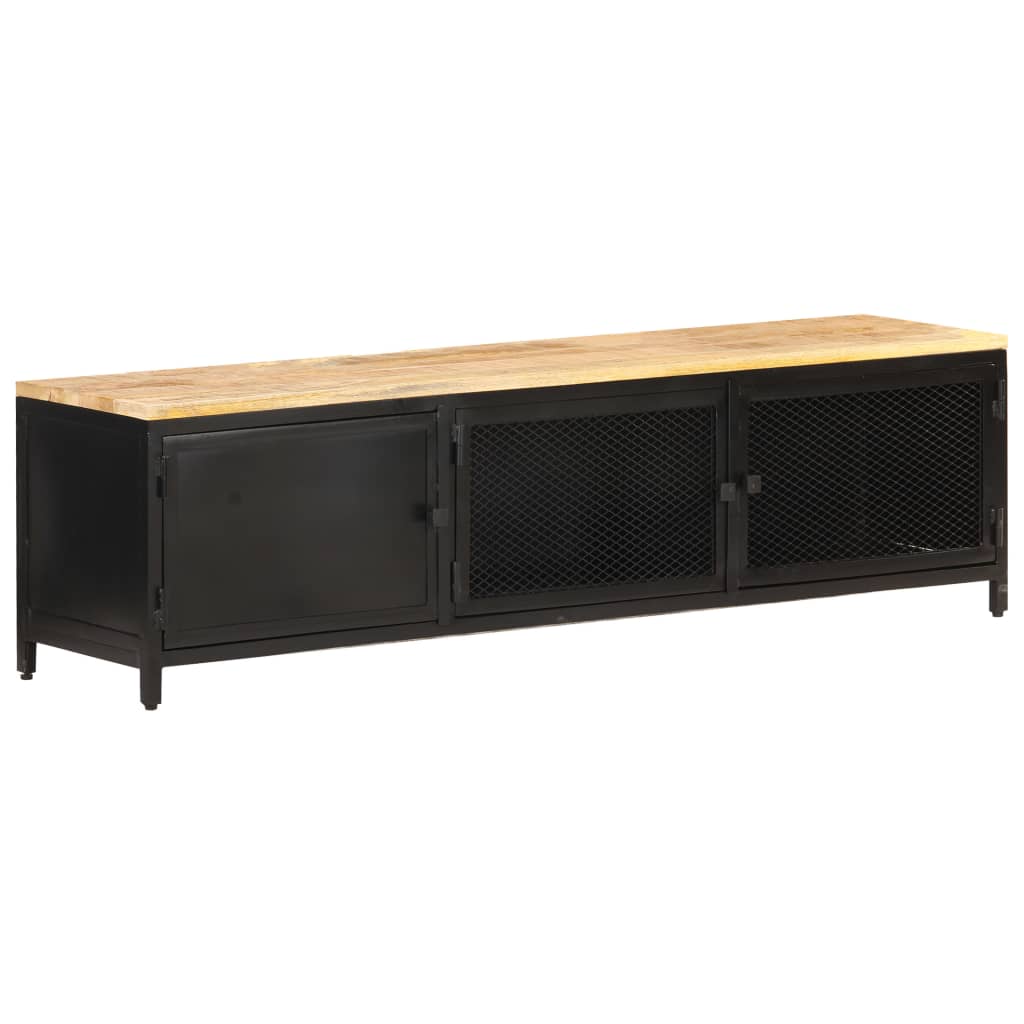 vidaXL TV Cabinet 130x30x37 cm Solid Rough Mango Wood