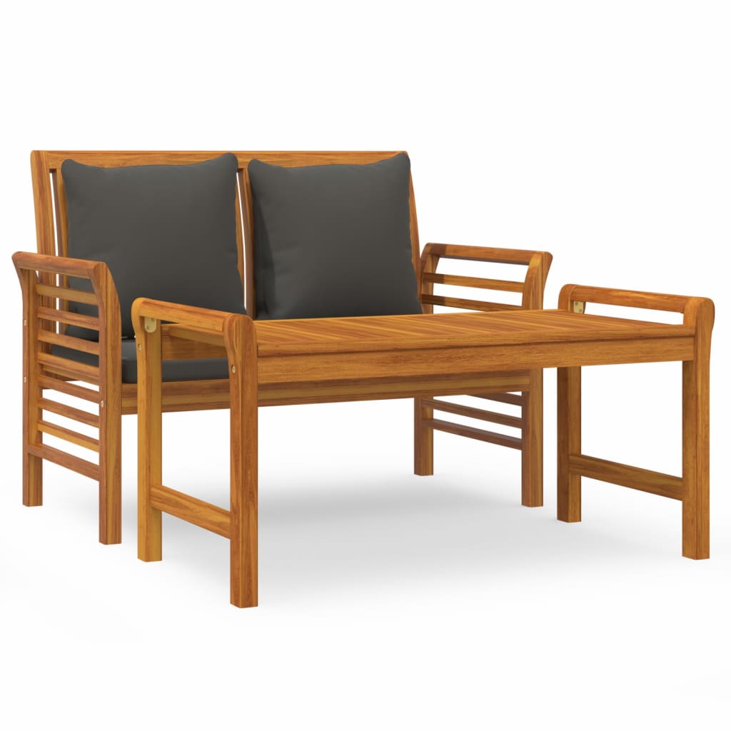 Garden Lounge Set | Dark Grey | Solid Acacia Wood, Polyester Foam