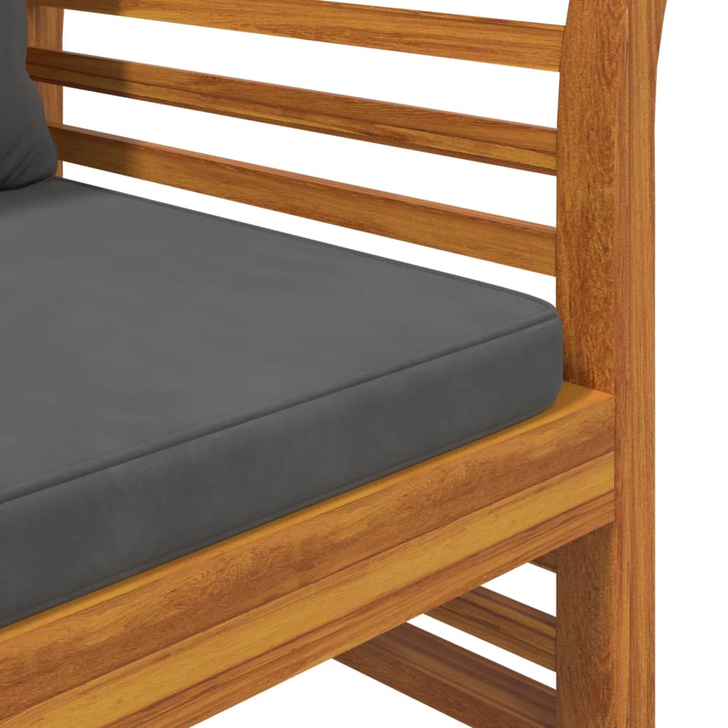 Garden Lounge Set | Dark Grey | Solid Acacia Wood, Polyester Foam