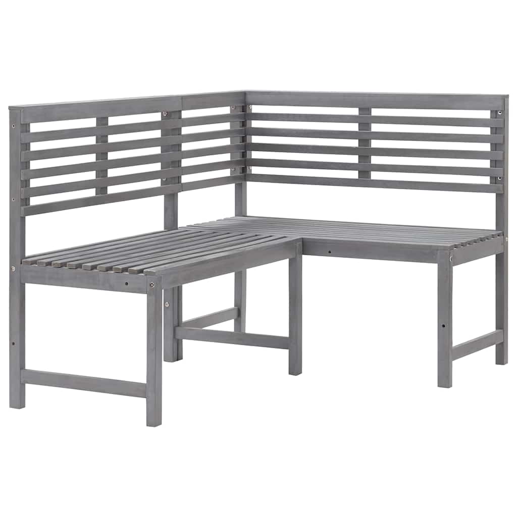 Corner Bench | Grey | Solid acacia wood with a grey wash finish | Medium