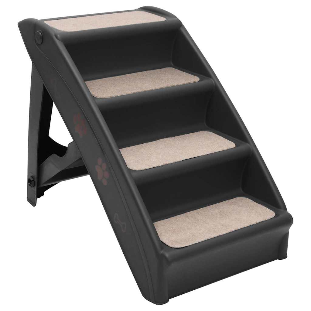 170985 vidaXL Folding Dog Stairs Black 62x40x49,5 cm