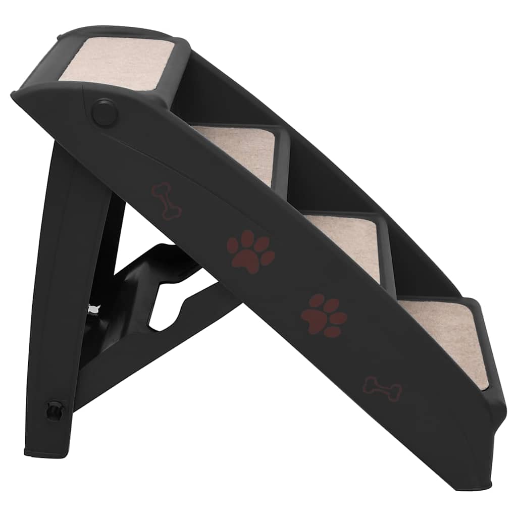 170985 vidaXL Folding Dog Stairs Black 62x40x49,5 cm