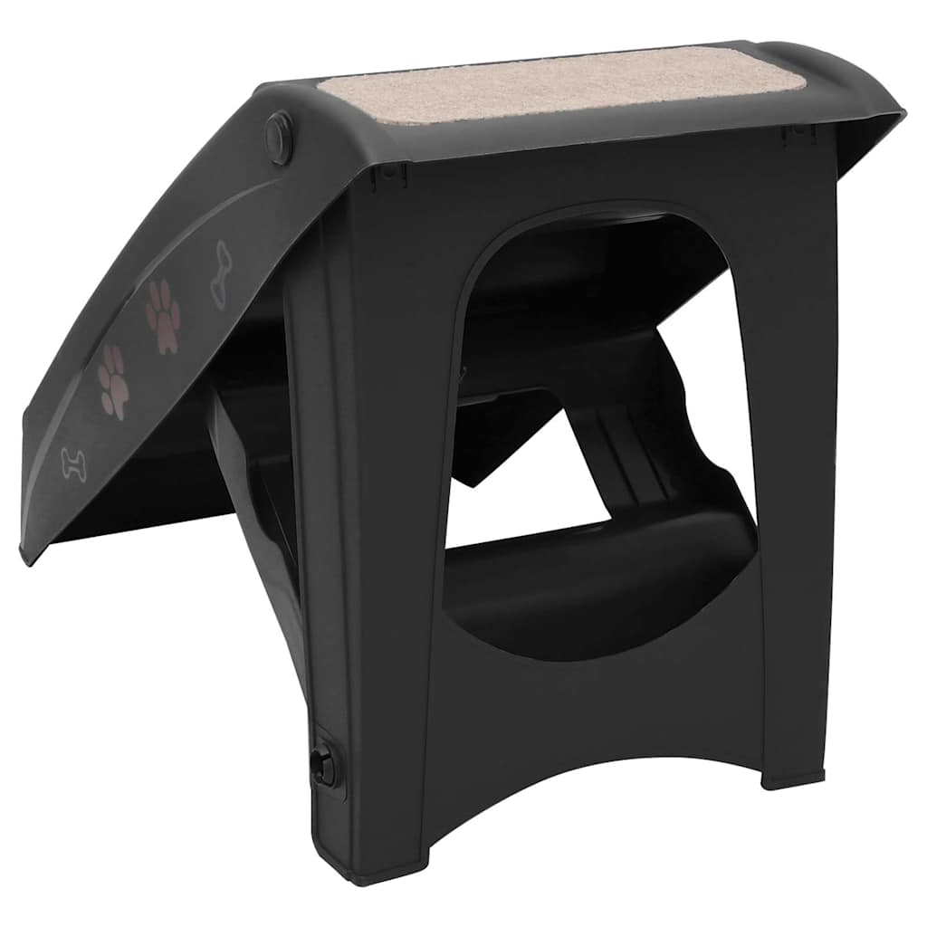 170985 vidaXL Folding Dog Stairs Black 62x40x49,5 cm