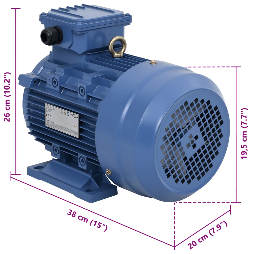 3 Phase Electric Motor Aluminium 3kW/4HP 2 Pole 2840 RPM
