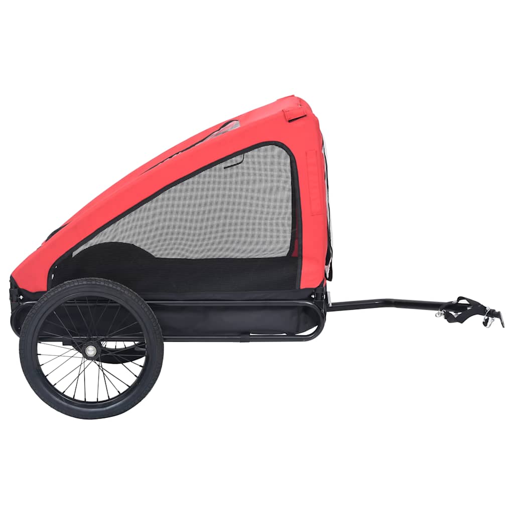 vidaXL Pet Bike Trailer Red and Black