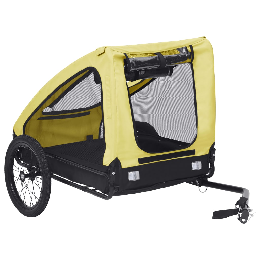 vidaXL Pet Bike Trailer Yellow and Black