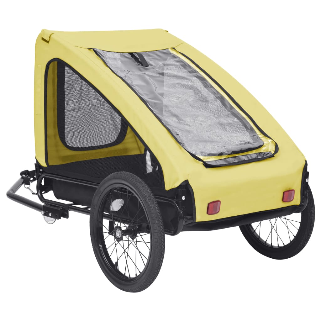 vidaXL Pet Bike Trailer Yellow and Black