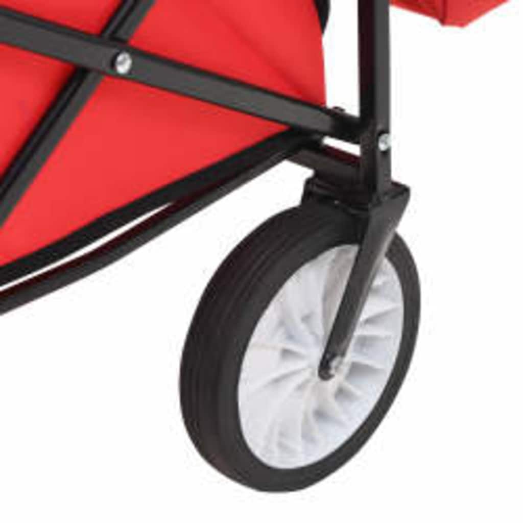 147589 vidaXL Folding Hand Trolley with Canopy Steel Red