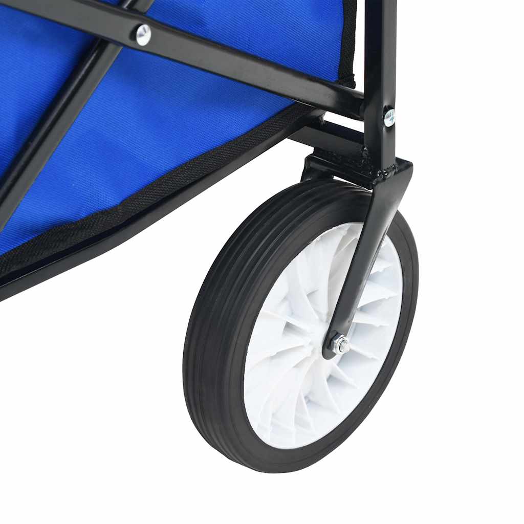 147590 vidaXL Folding Hand Trolley with Canopy Steel Blue