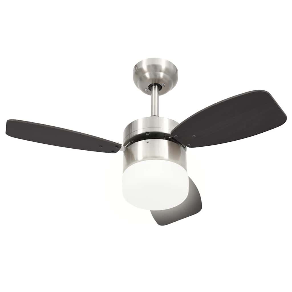 Ceiling Fan with Light and Remote Control 76 cm Dark Brown
