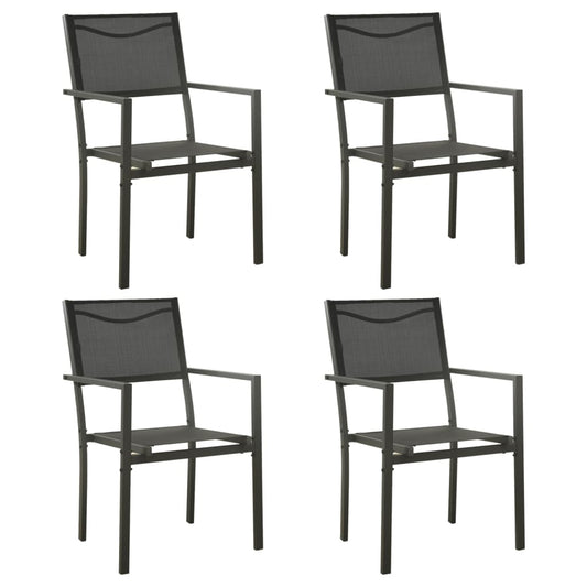 vidaXL Garden Chairs 4 pcs Textilene and Steel Black and Anthracite