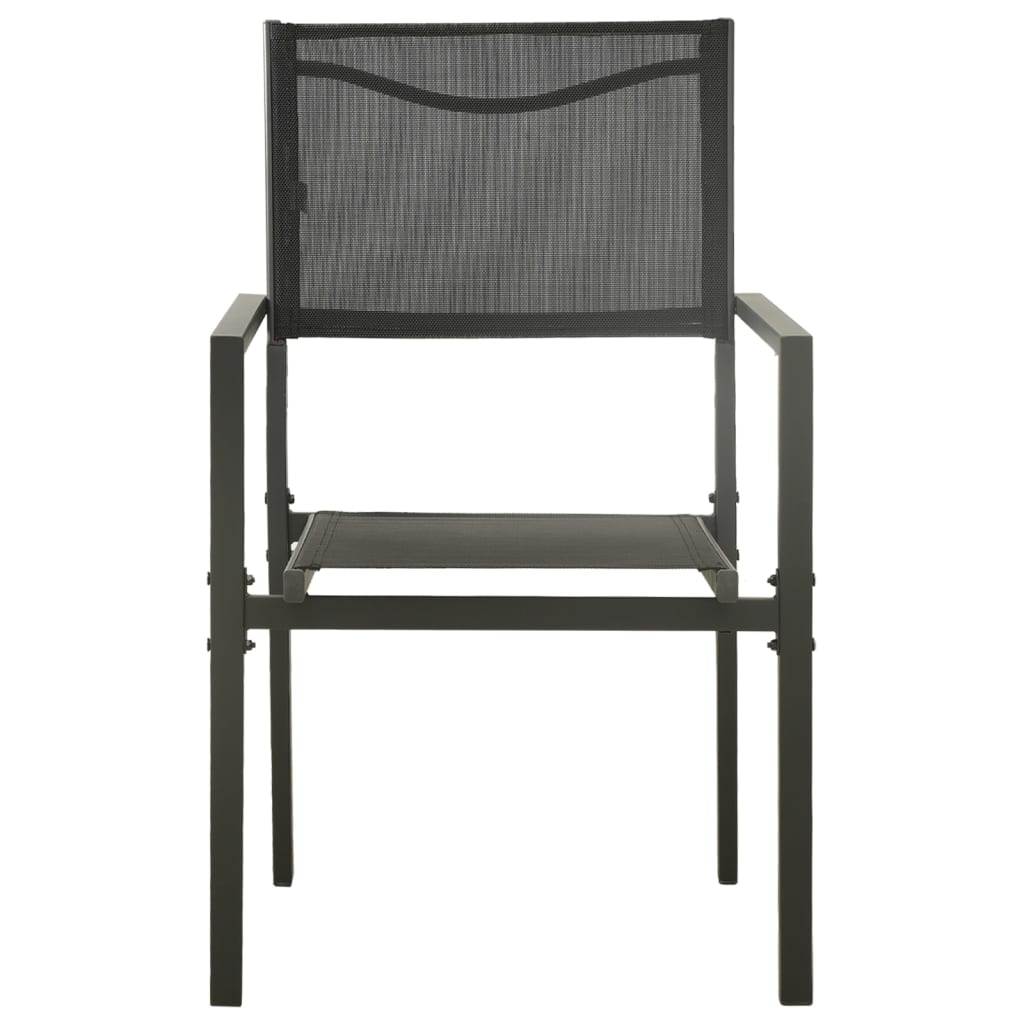 vidaXL Garden Chairs 4 pcs Textilene and Steel Black and Anthracite