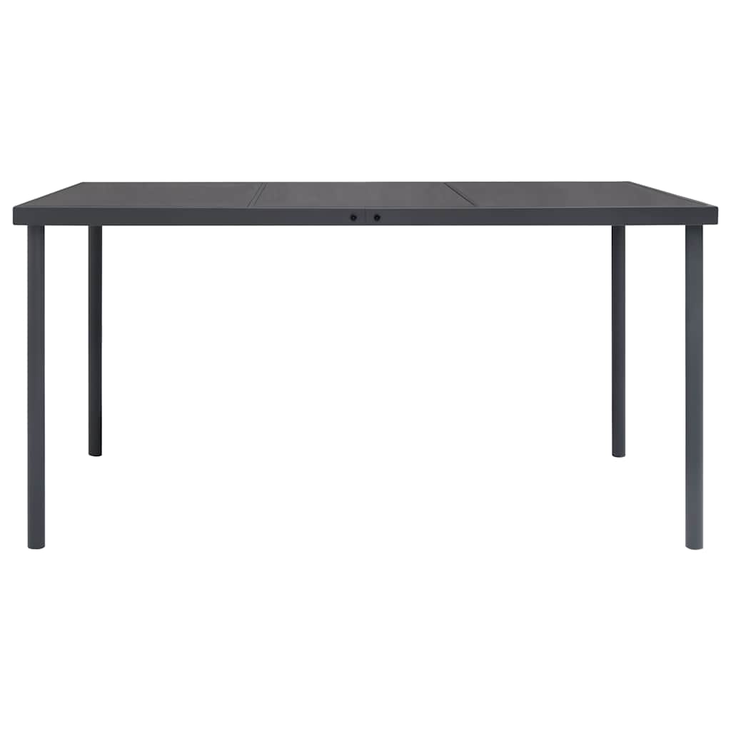 313087 vidaXL Outdoor Dining Table Anthracite 150x90x74 cm Steel