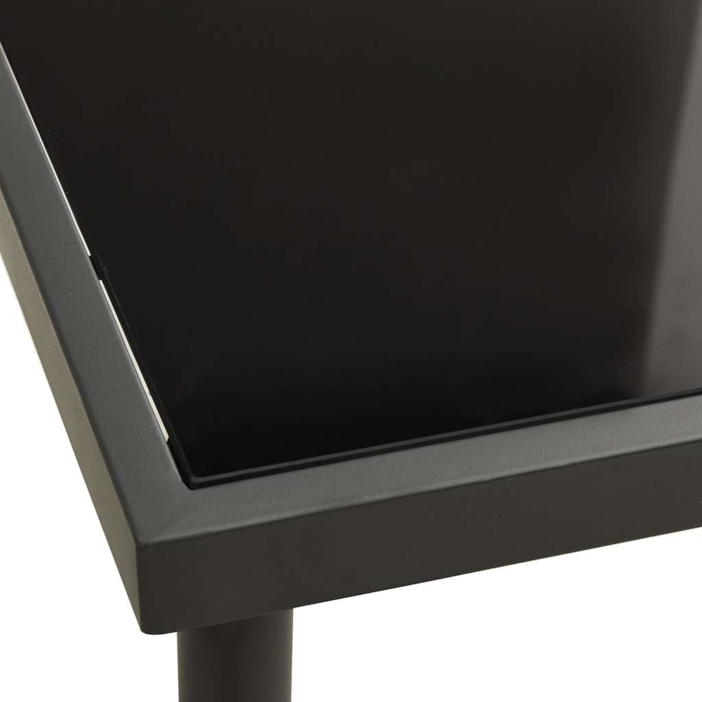 313092 vidaXL Outdoor Dining Table Anthracite 80x80x72 cm Glass and Steel