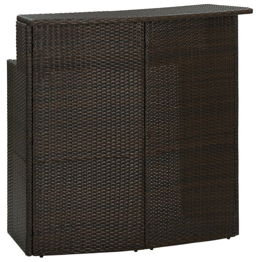 vidaXL Garden Bar Table Brown 120x55x110 cm Poly Rattan