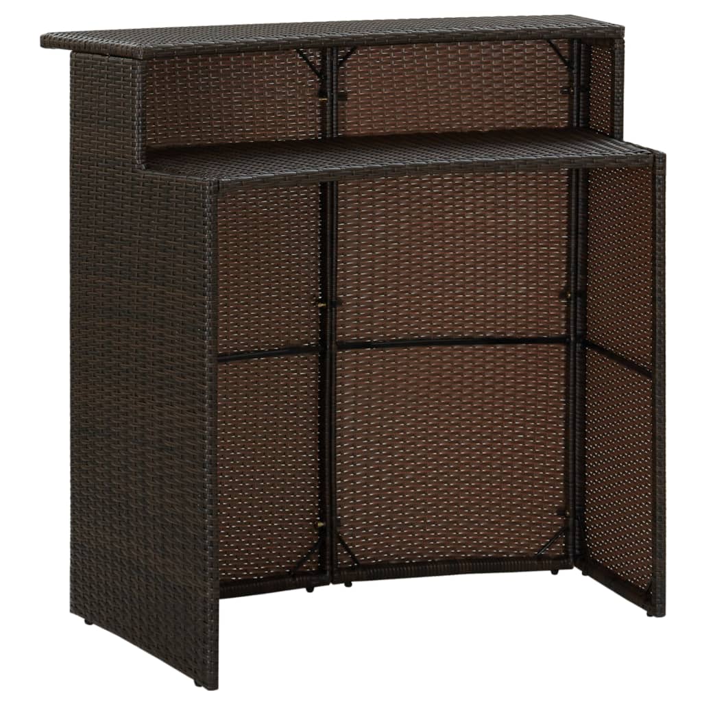 vidaXL Garden Bar Table Brown 120x55x110 cm Poly Rattan