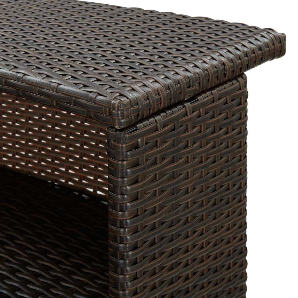 vidaXL Garden Bar Table Brown 120x55x110 cm Poly Rattan