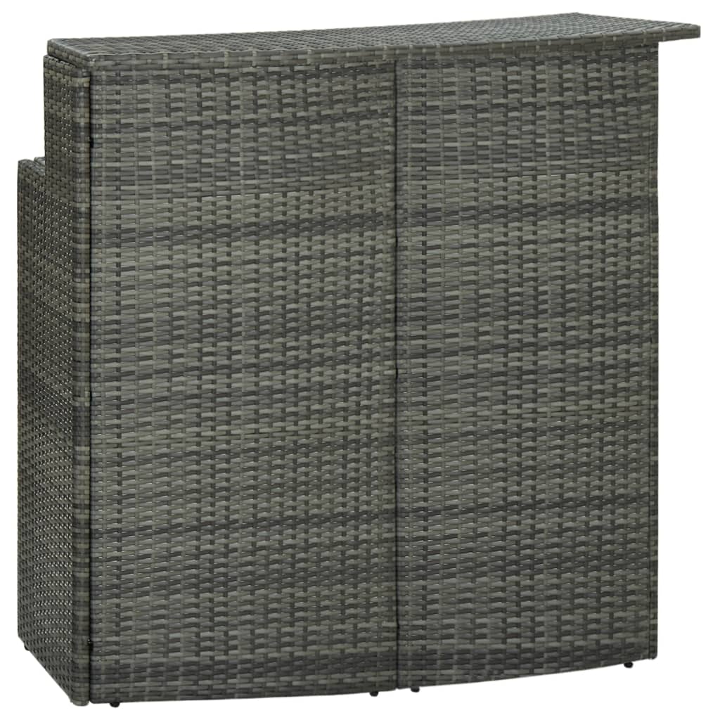 vidaXL Garden Bar Table Grey 120x55x110 cm Poly Rattan