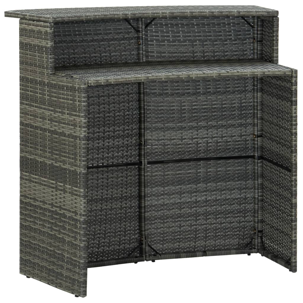 vidaXL Garden Bar Table Grey 120x55x110 cm Poly Rattan