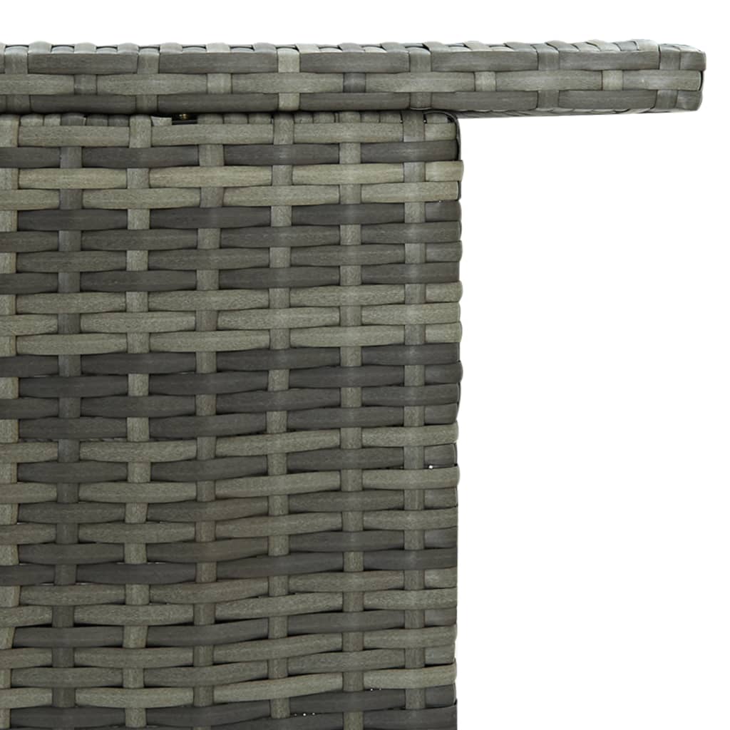 vidaXL Garden Bar Table Grey 120x55x110 cm Poly Rattan