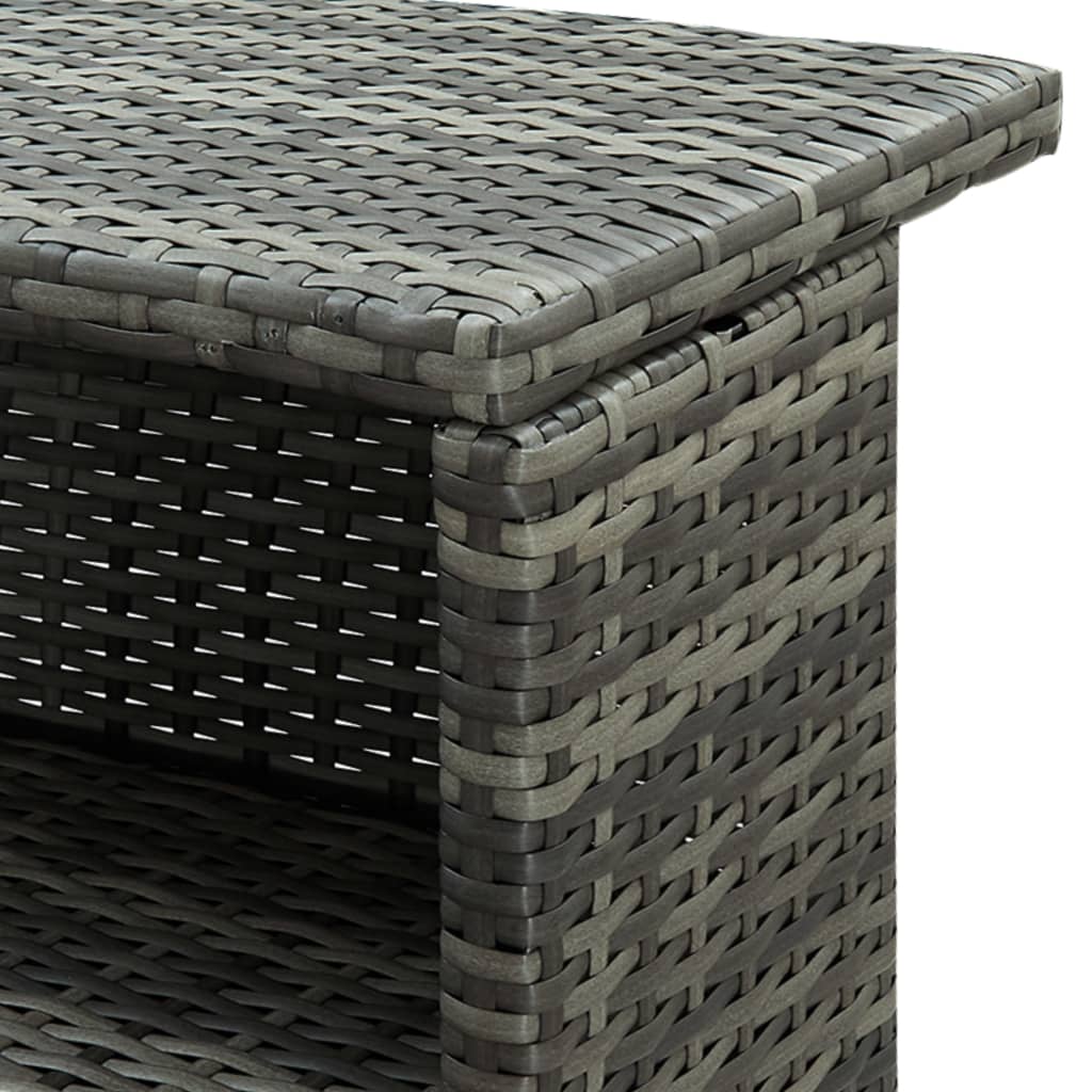 vidaXL Garden Bar Table Grey 120x55x110 cm Poly Rattan