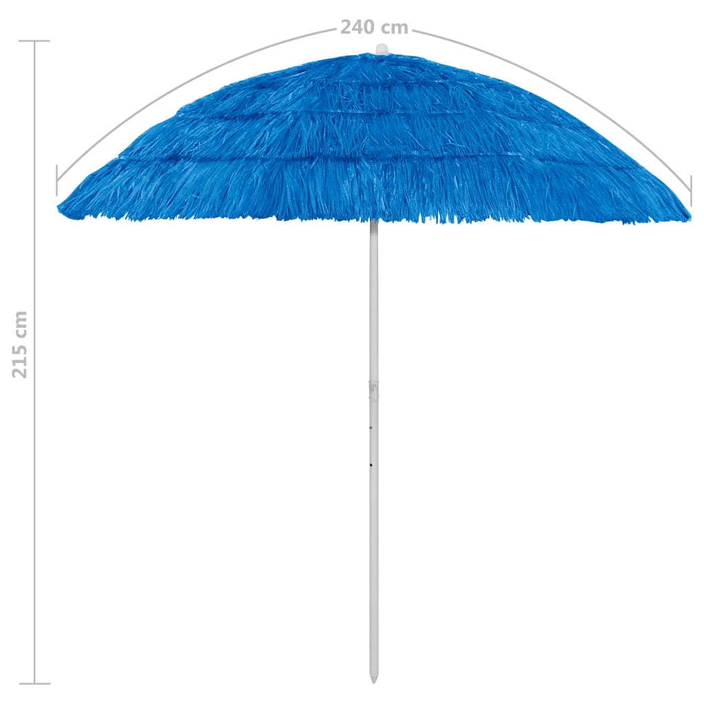 vidaXL Hawaii Beach Parasol Blue 240 cm