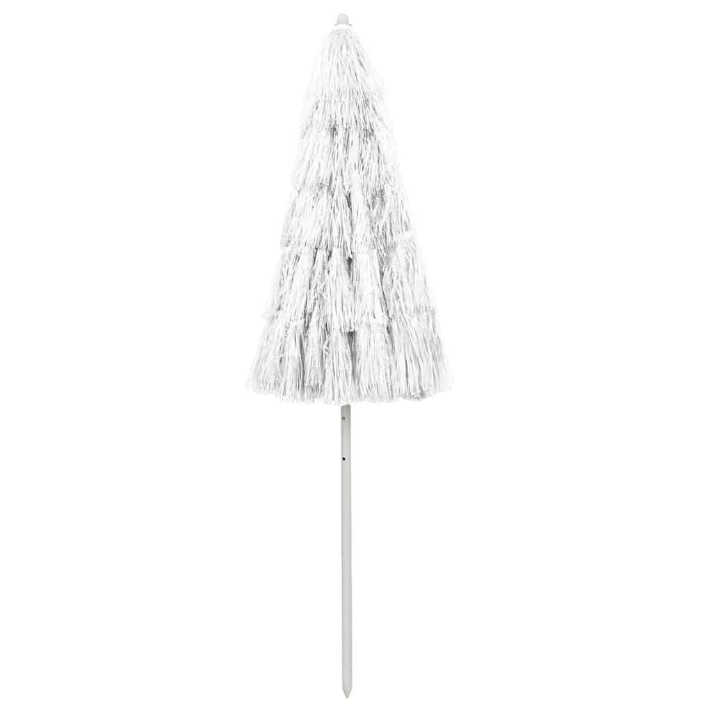314701 vidaXL Hawaii Beach Parasol White 240 cm
