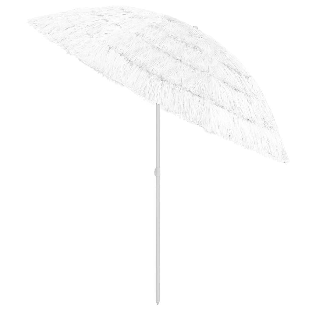 314701 vidaXL Hawaii Beach Parasol White 240 cm