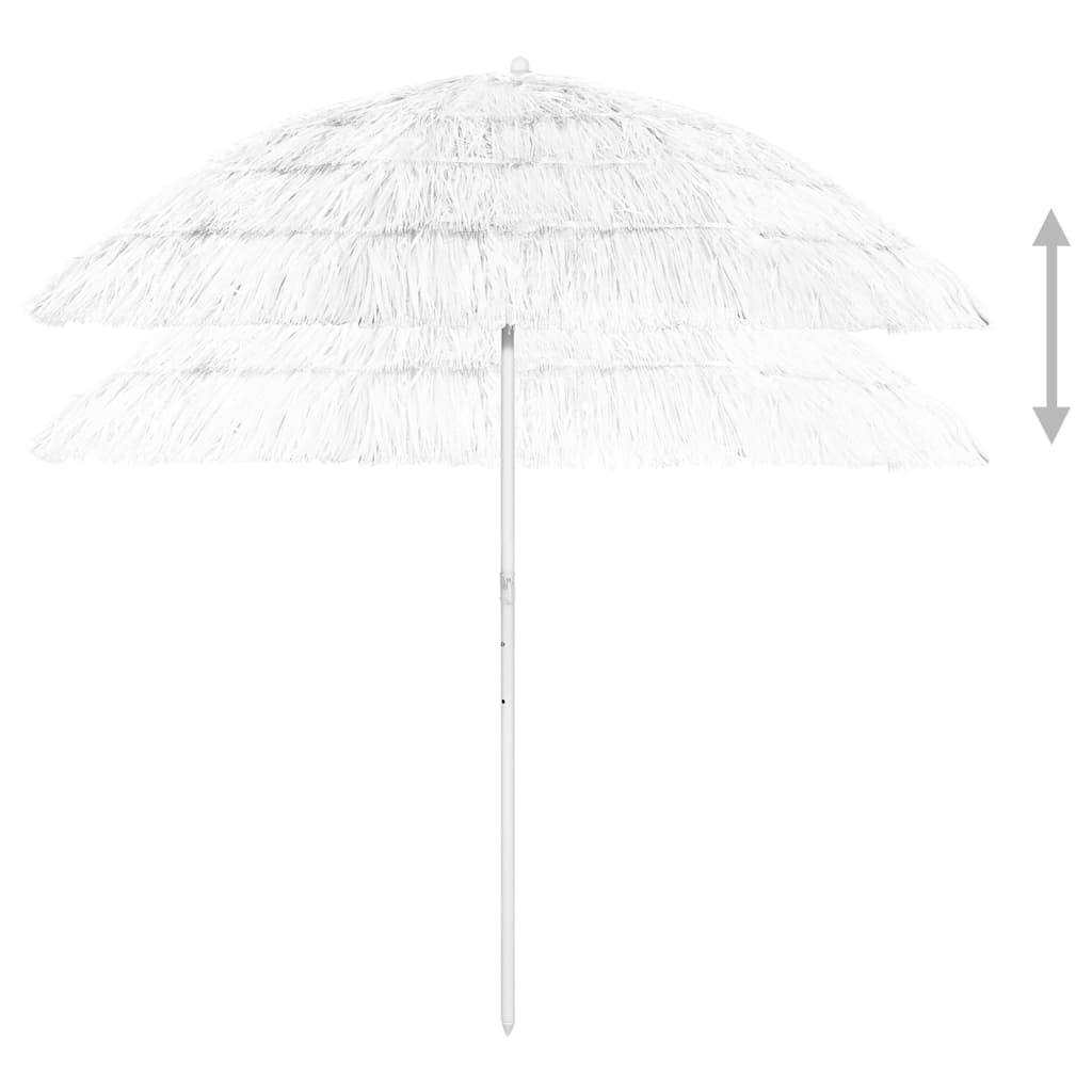 314701 vidaXL Hawaii Beach Parasol White 240 cm
