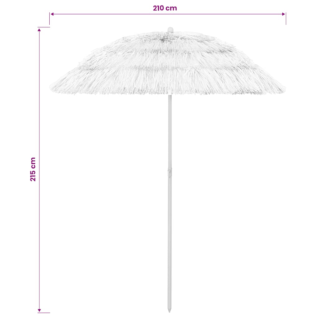 Hawaii Beach Parasol White 240 cm