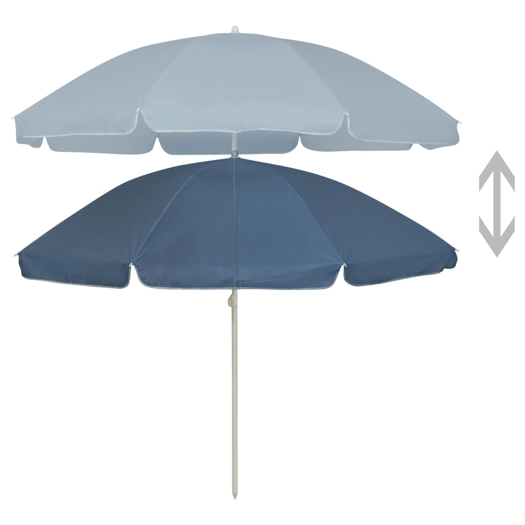 vidaXL Beach Parasol Blue 240 cm