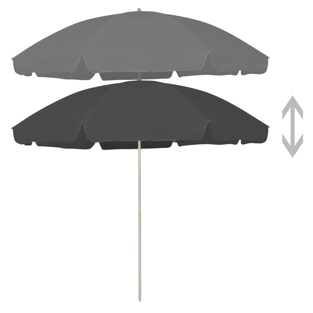 vidaXL Beach Parasol Anthracite 300 cm