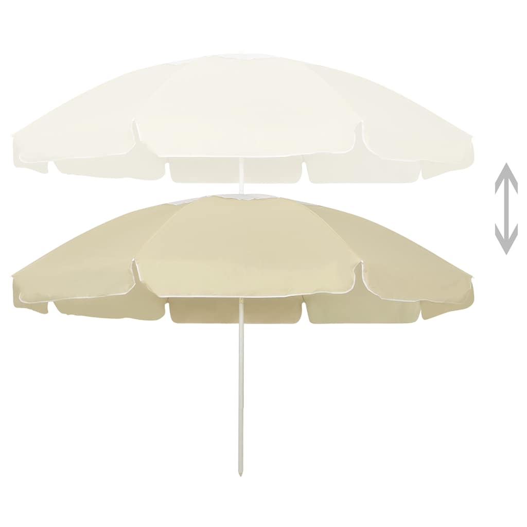 314711 vidaXL Beach Parasol Sand Yellow 240 cm