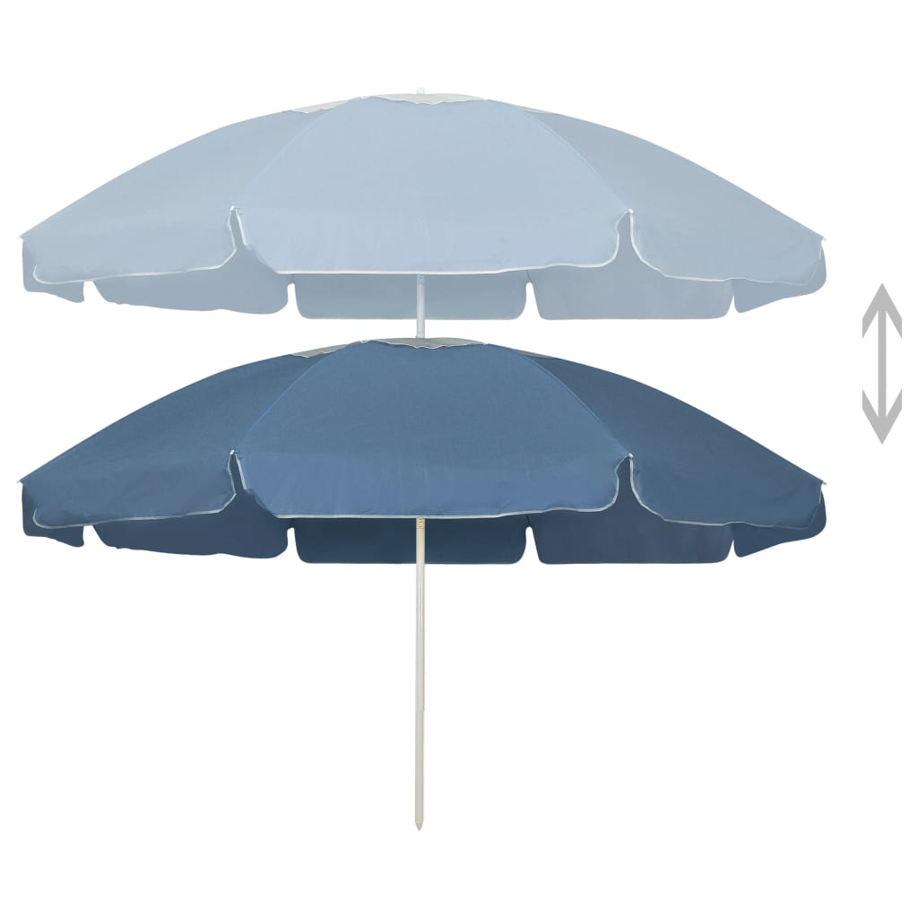 vidaXL Beach Parasol Blue 240 cm