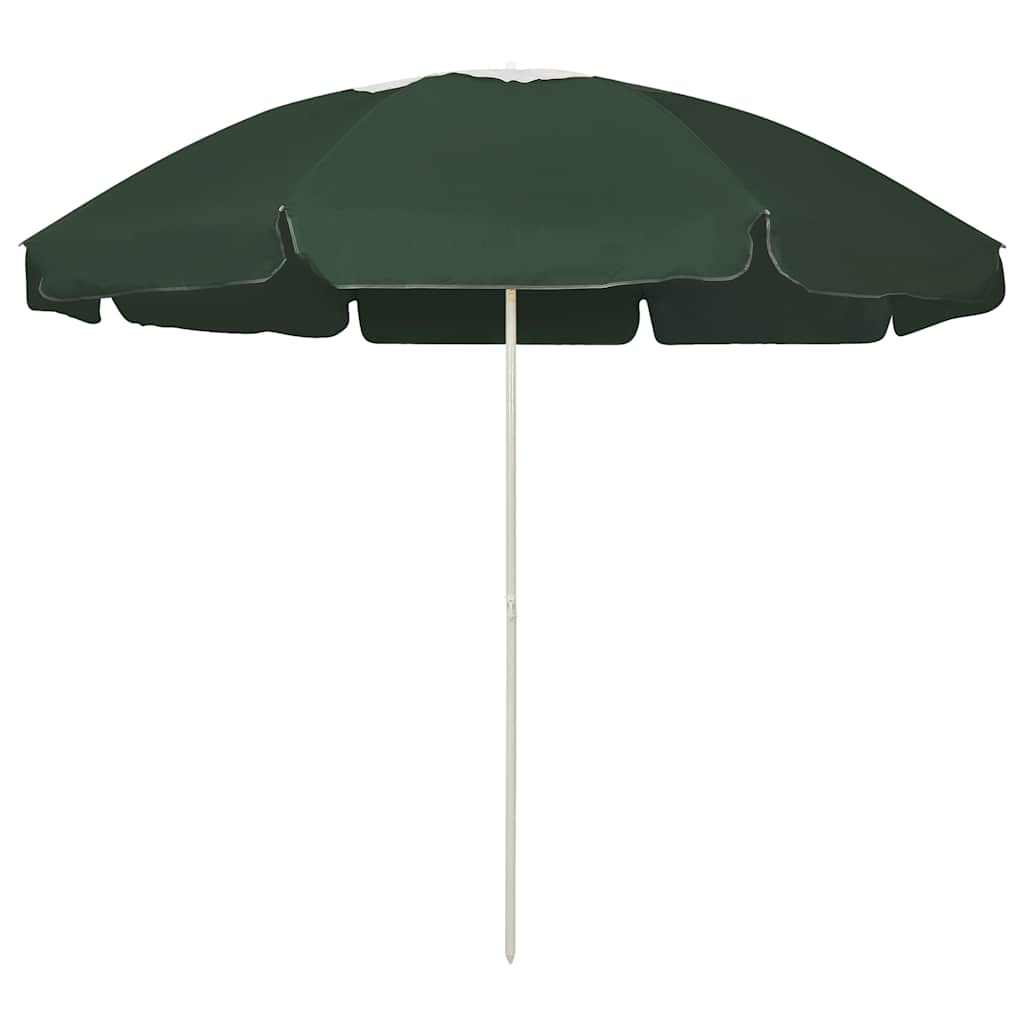 314713 vidaXL Beach Parasol Green 240 cm