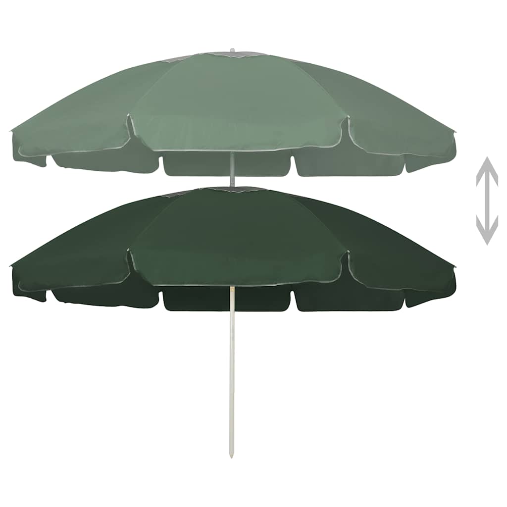 314713 vidaXL Beach Parasol Green 240 cm