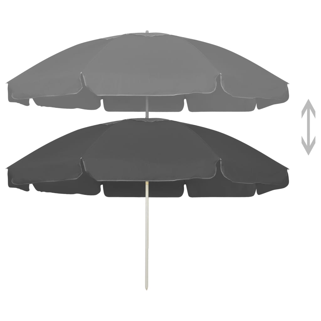 vidaXL Beach Parasol Anthracite 240 cm