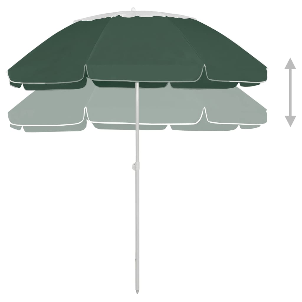 vidaXL Beach Parasol Green 300 cm