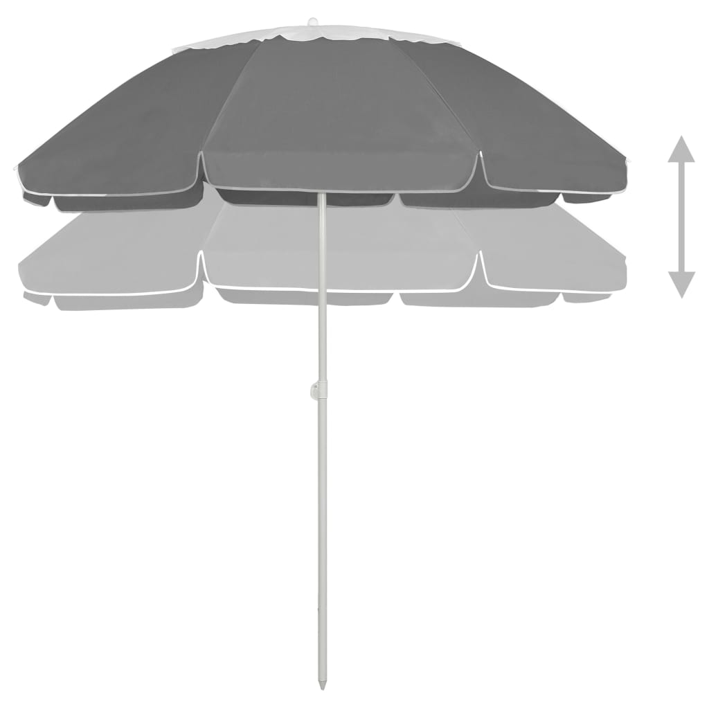 vidaXL Beach Parasol Anthracite 300 cm