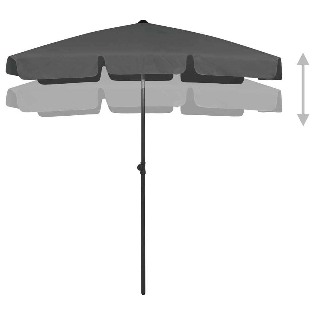 Beach Parasol | Anthracite | Polyester | 180cm x 120cm