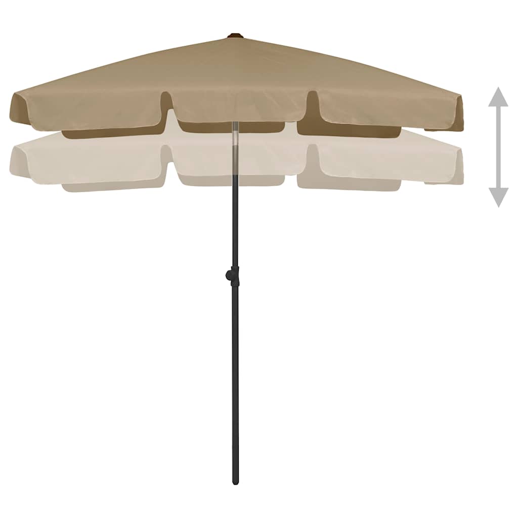 314722 vidaXL Beach Parasol Taupe 180x120 cm