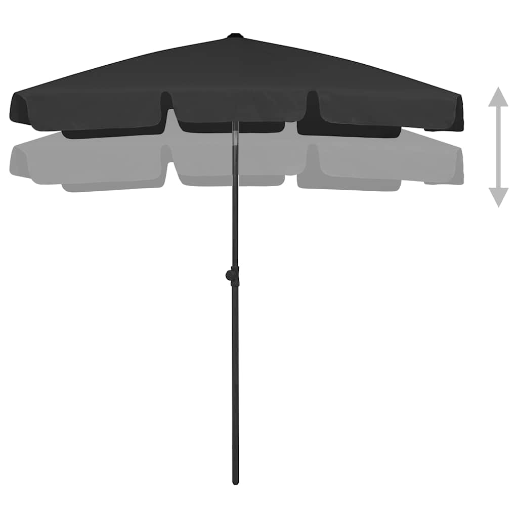 Beach Parasol | Black | Polyester | Medium | Tiltable | Beach Parasol